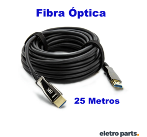 Cabo HDMI 25 Metros 2.1 Fibra Óptica – 48Gbps | 8K 60Hz | Ultra Alta Performance