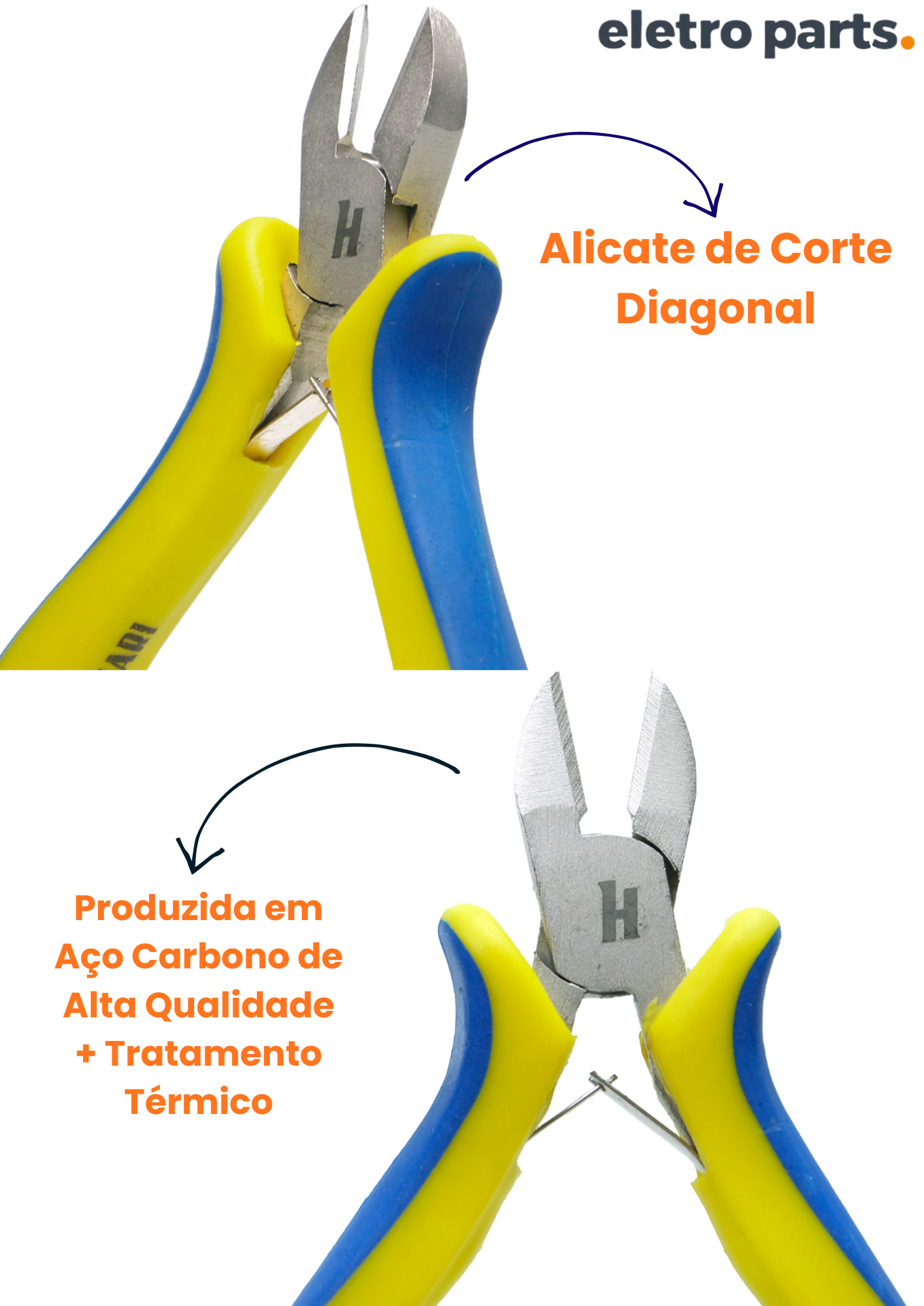 Alicate de Corte Diagonal 115mm (4,5”) Profissional Hikari HK-504 - Imagem 2