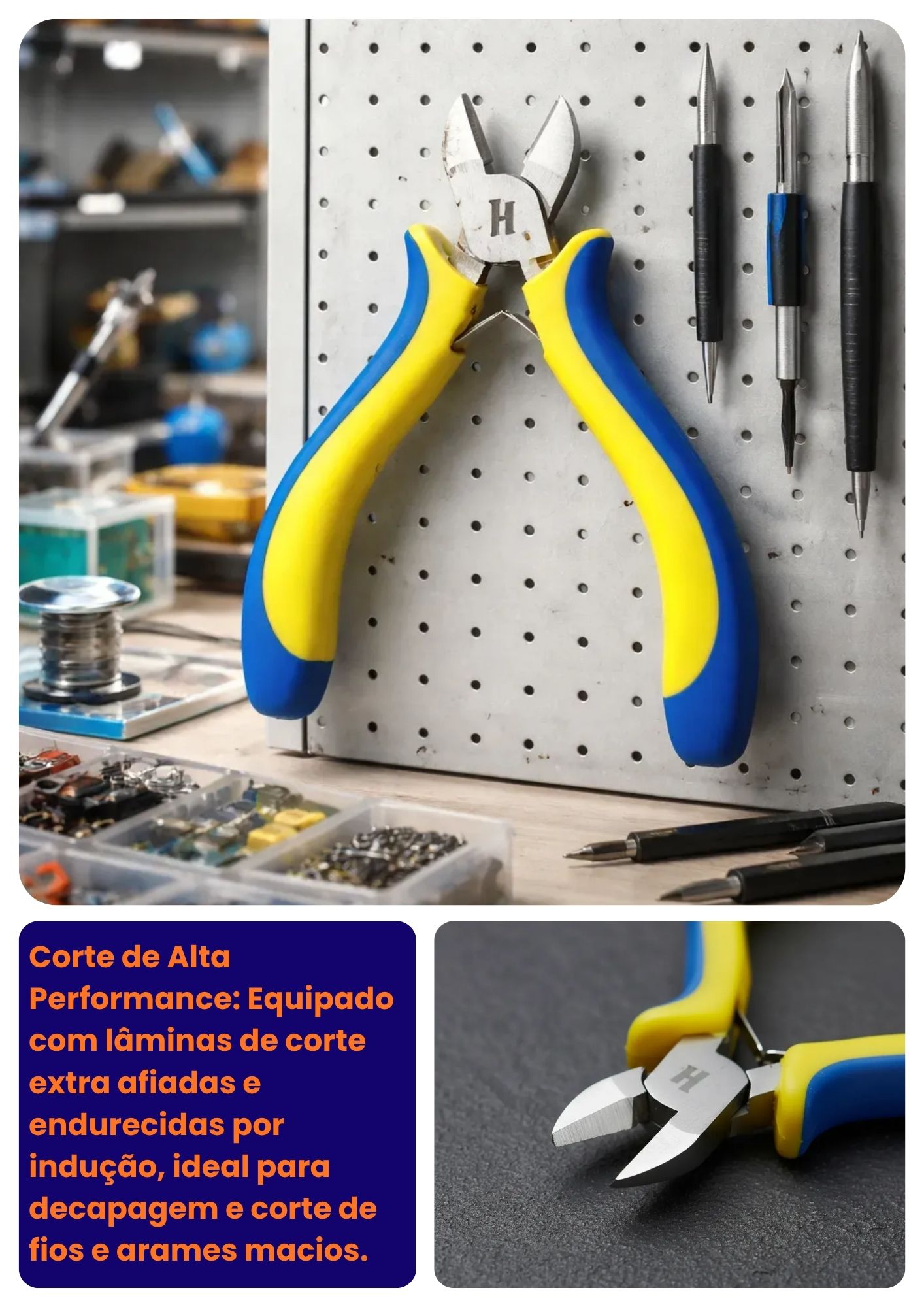 Alicate de Corte Diagonal 115mm (4,5”) Profissional Hikari HK-504 - Imagem 5