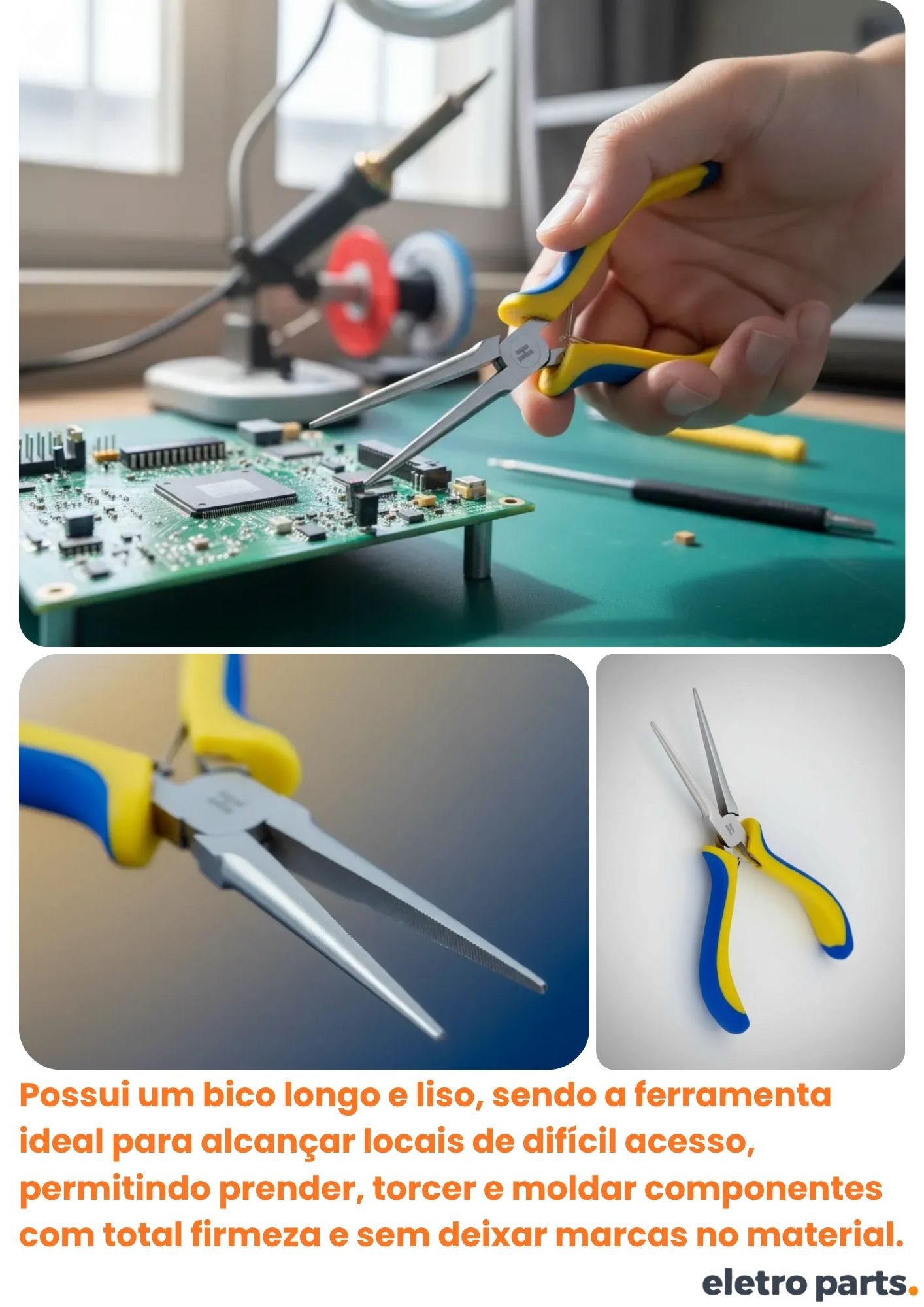 Alicate de Bico Redondo Longo 126mm Hikari HK-507 - Imagem 4