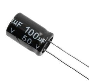 Capacitor Eletrolítico 100uF x 50V 105º - Unidade