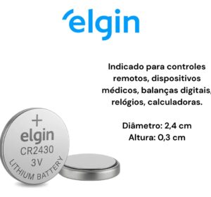 Bateria CR2430 Tipo Moeda - Lithium