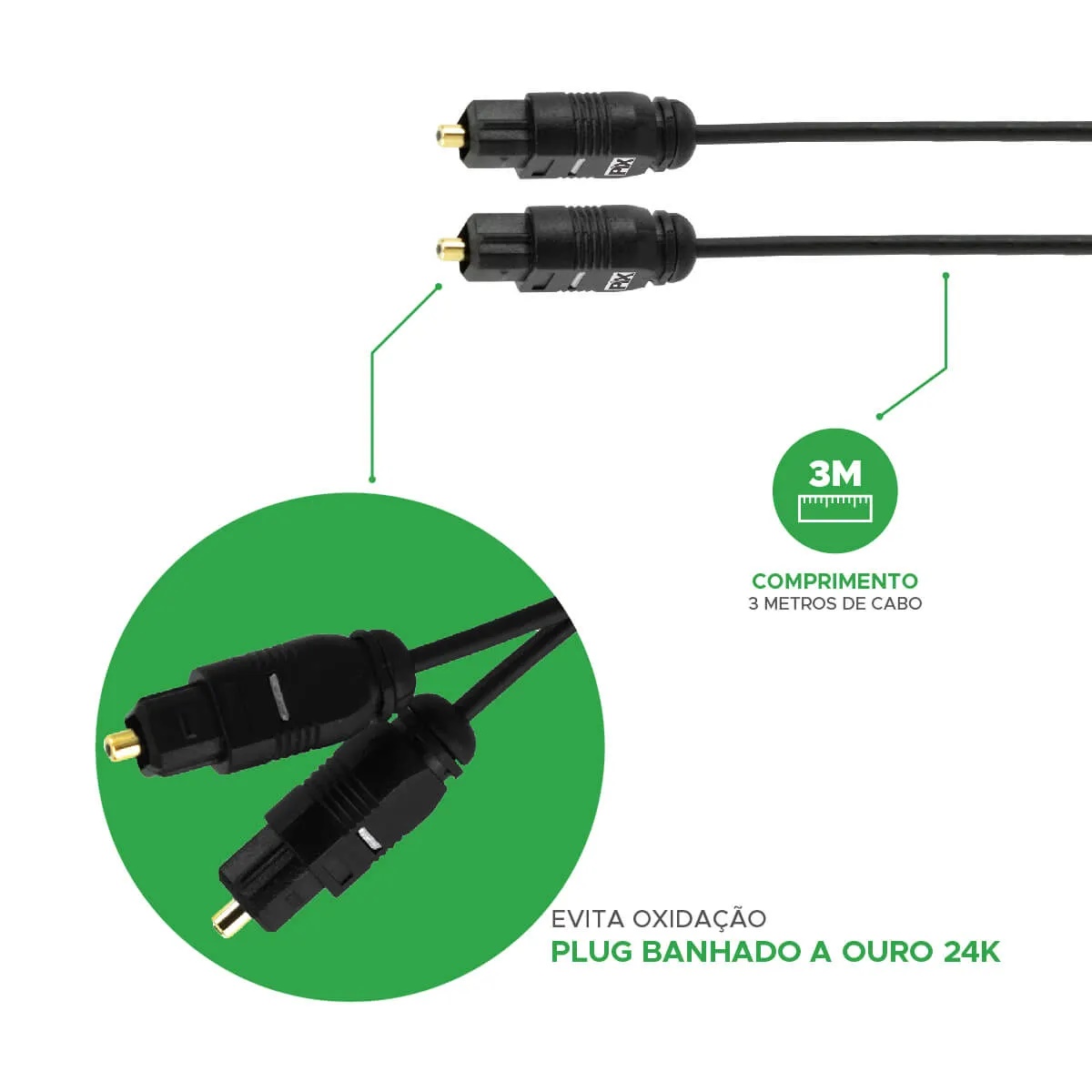 Cabo Óptico Digital com 3 Metros - Imagem 3