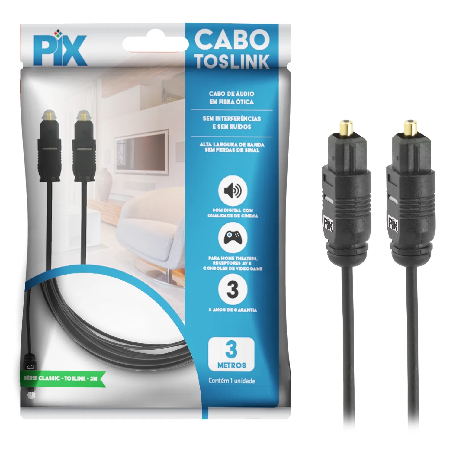 Cabo Óptico Digital com 3 Metros