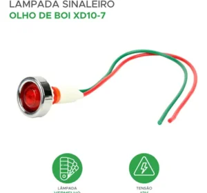 Sinaleiro Olho de Boi XD10-7 12V - Vermelho