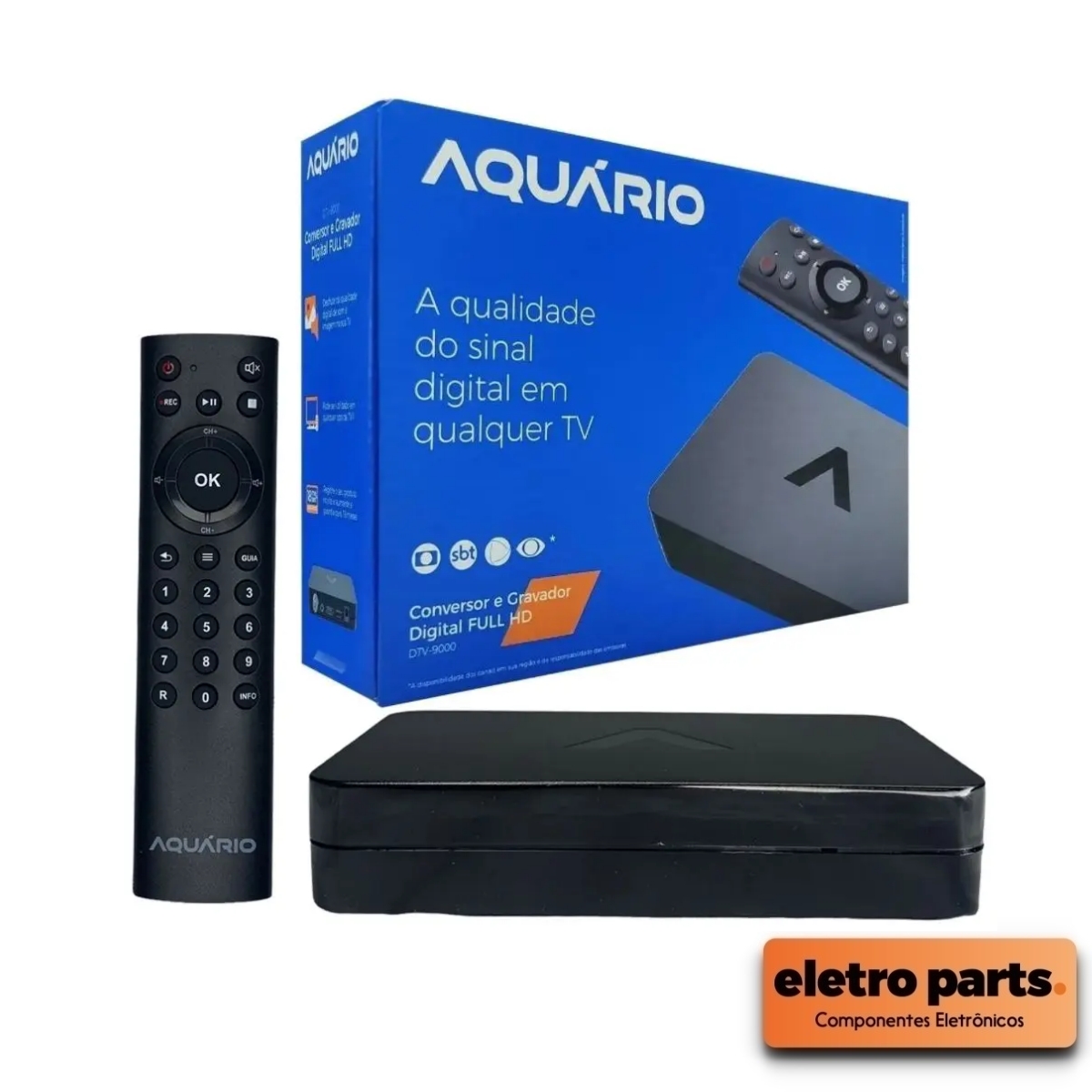 Conversor De TV Digital - FULL HD Aquário DTV-9000