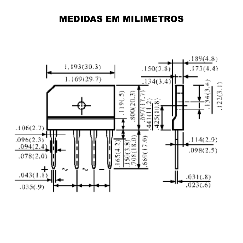 Ponte Retificadora GBJ606 - 6A / 600V - Unidade - Imagem 3