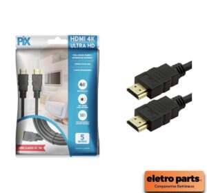 Cabo HDMI 5 Metros 2.0 Pontas Gold - PIX