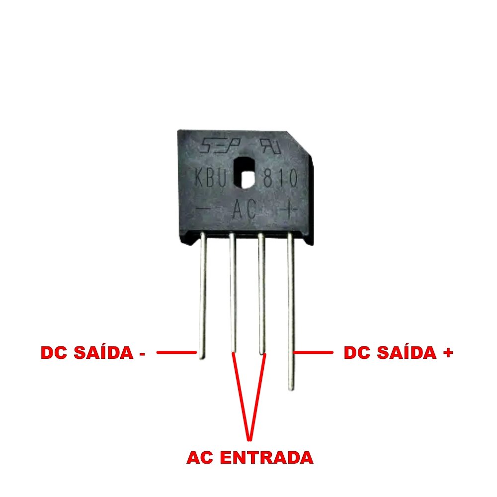 Ponte Retificadora KBU810 - 8A / 1000V - Unidade - Imagem 2
