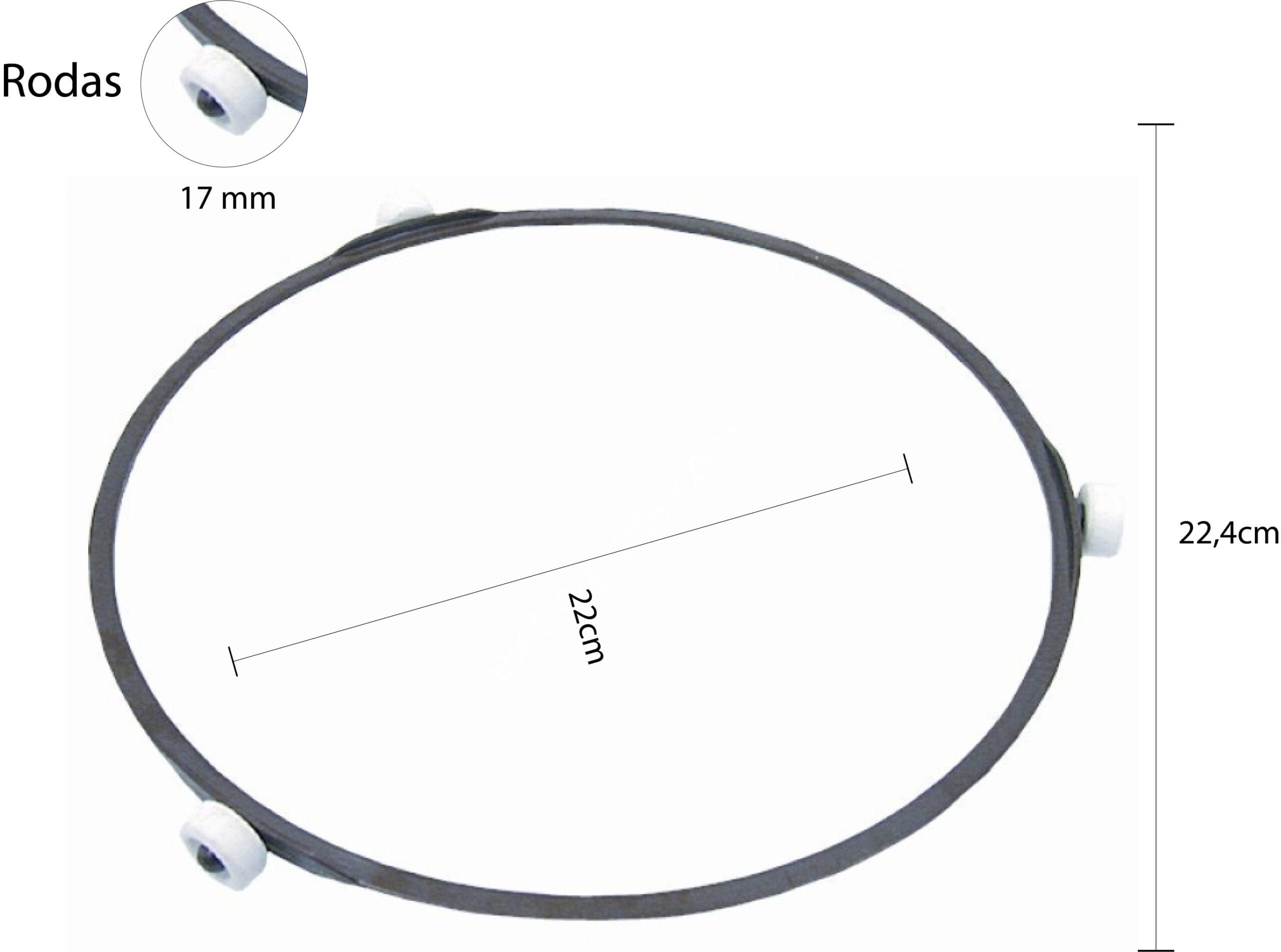 Rodizio do prato 22,4cm Diâmetro – Roda 17mm