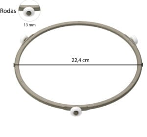 Rodizio do prato 22,4cm Diâmetro – Roda 13mm