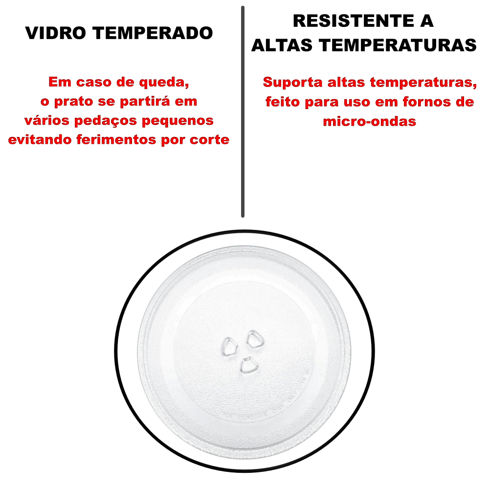 Prato Para Forno Microondas - 24,5cm Encaixe Trevo - Imagem 3
