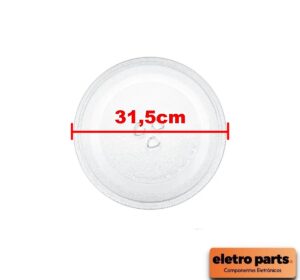 Prato Para Forno Microondas - 31,5cm Encaixe Tipo Trevo