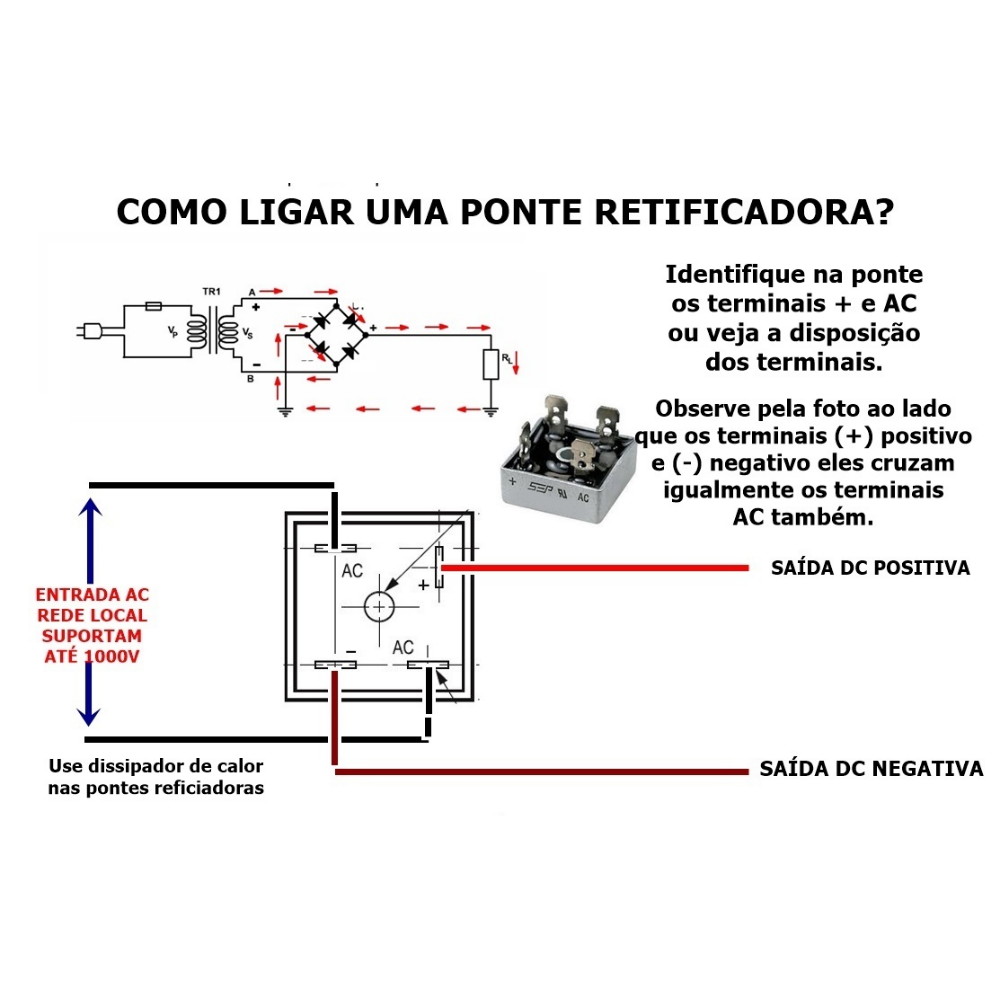 Ponte Retificadora KBPC3510 - 35A / 1000V - Unidade - Imagem 3