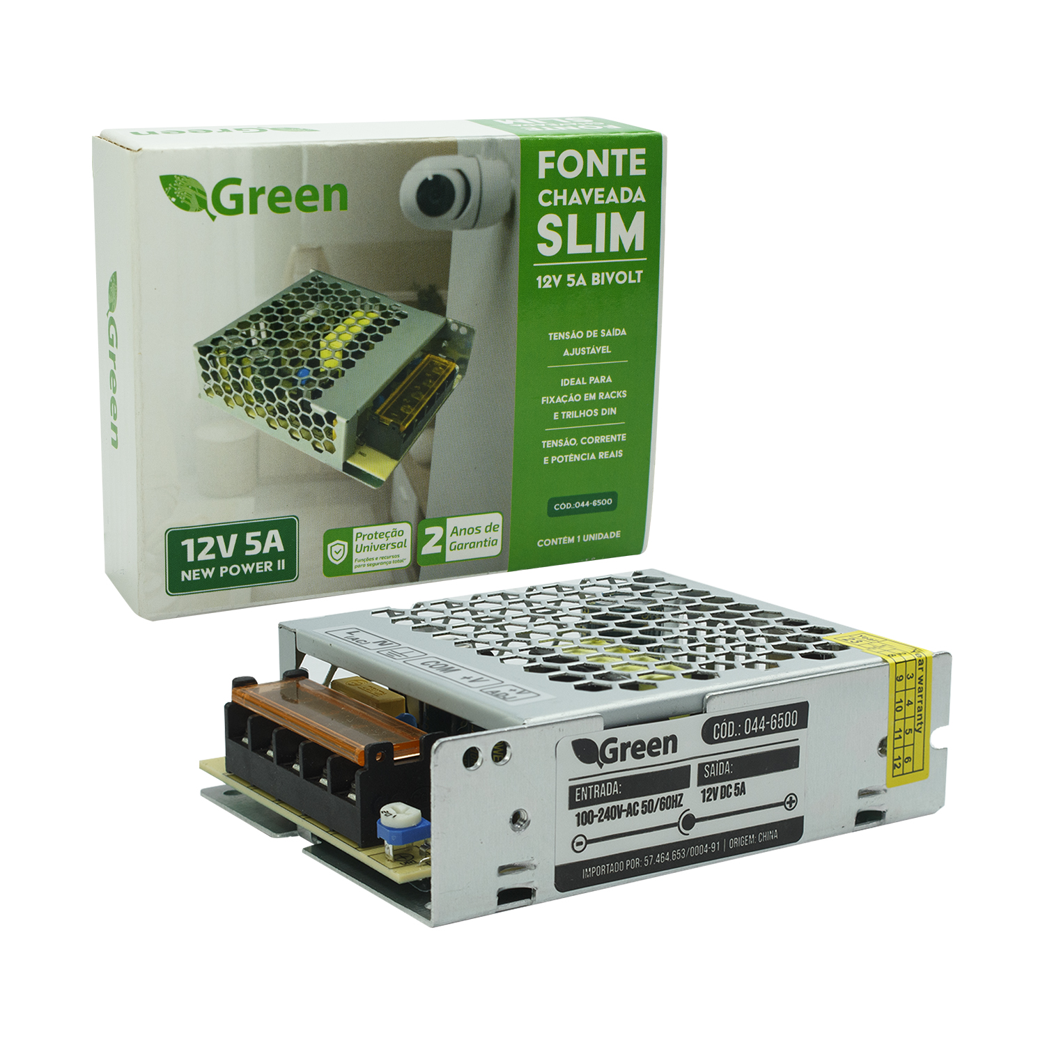 Fonte 12V x 5A Tipo Colmeia Slim – Bivolt