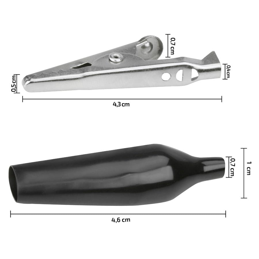 Garra Jacaré 10A com 44mm Preta c/ Capa Protetora - Imagem 2