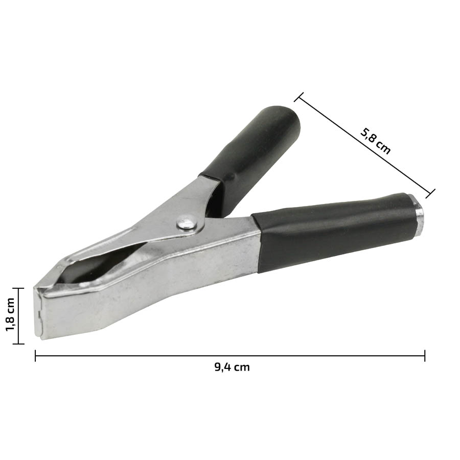 Garra Jacaré 50A / 10cm – Preta