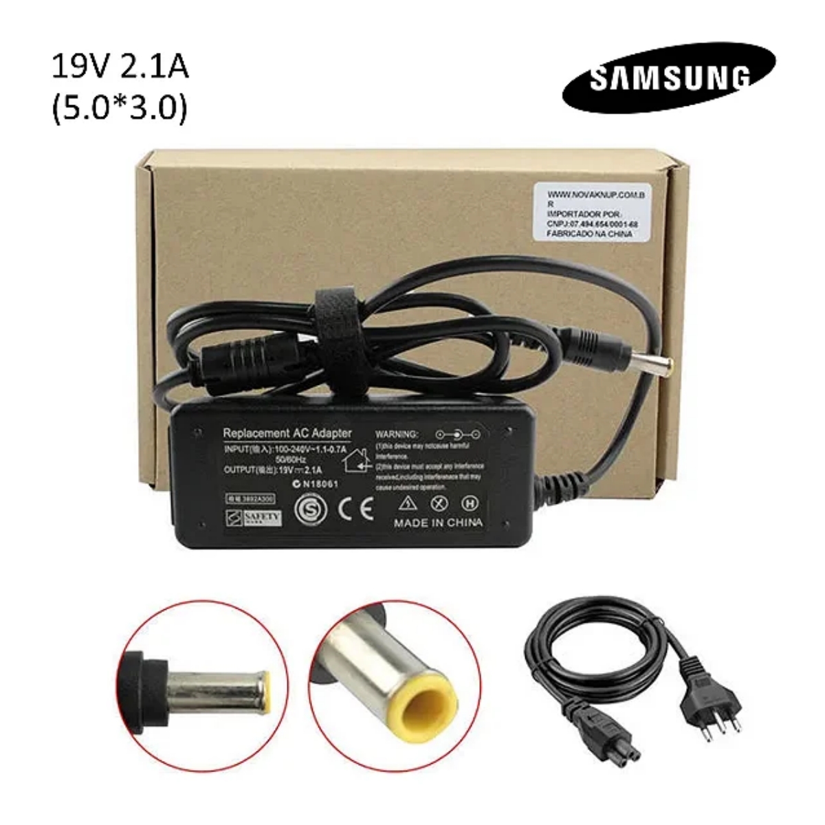 Fonte Carregador para Notebook / TV-Monitor Samsung 19V 3,16A – Plug 5,5 x 3,0mm - Imagem 2