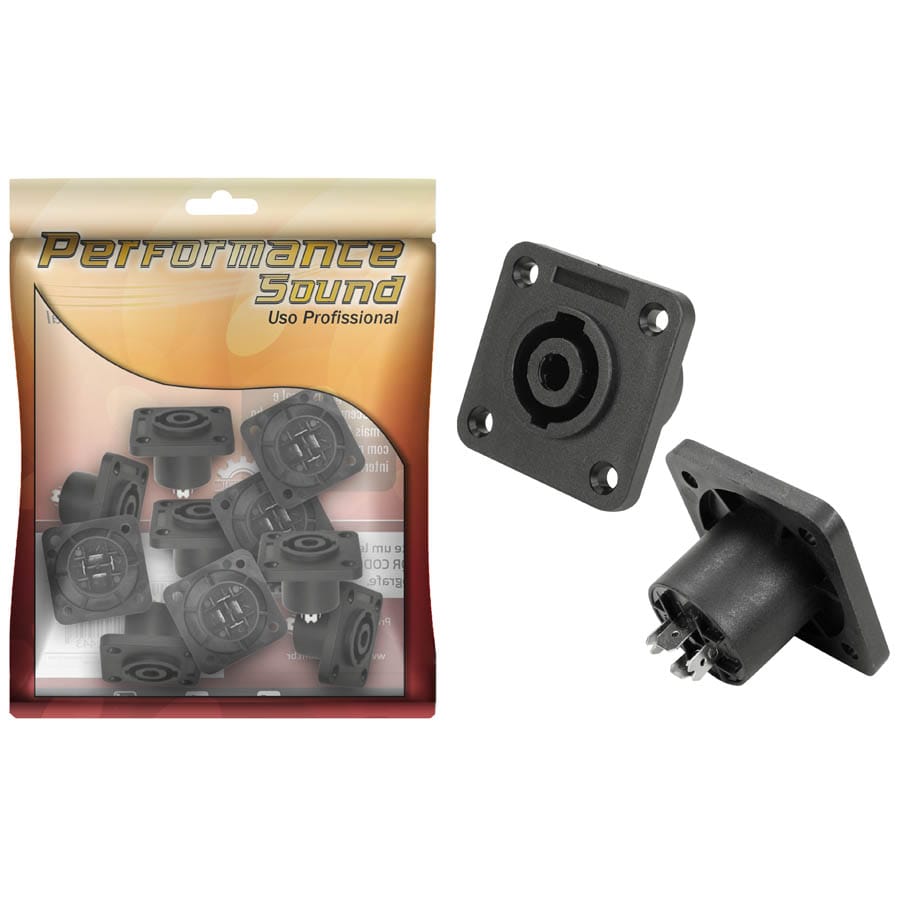 Speakon Fêmea para Painel com 4 Polos / 4 Furos