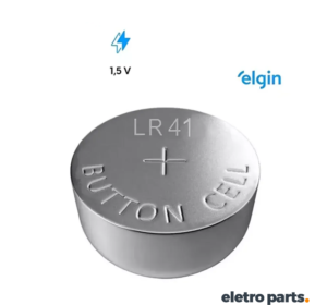 Bateria LR41 Alcalina Elgin (Unidade) | Equivalente a AG3 e 192