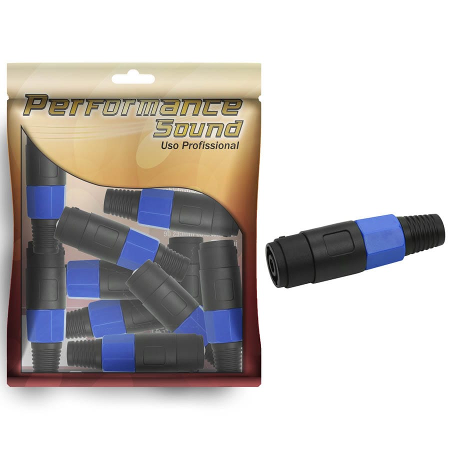 Plug Speakon Fêmea 4 Vias / Jack Speakon - Azul - Imagem 2