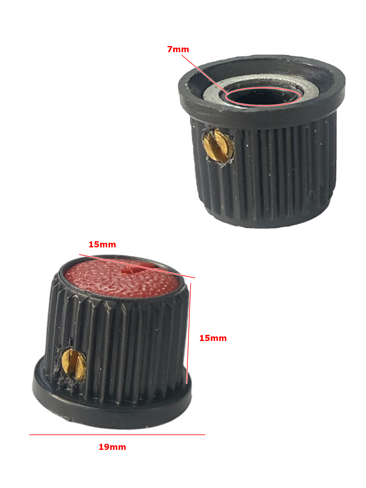 Knob Estriado AD209 com Parafuso – Vermelho - Imagem 2
