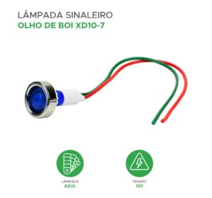 Sinaleiro Olho de Boi XD10-7 12V - Azul