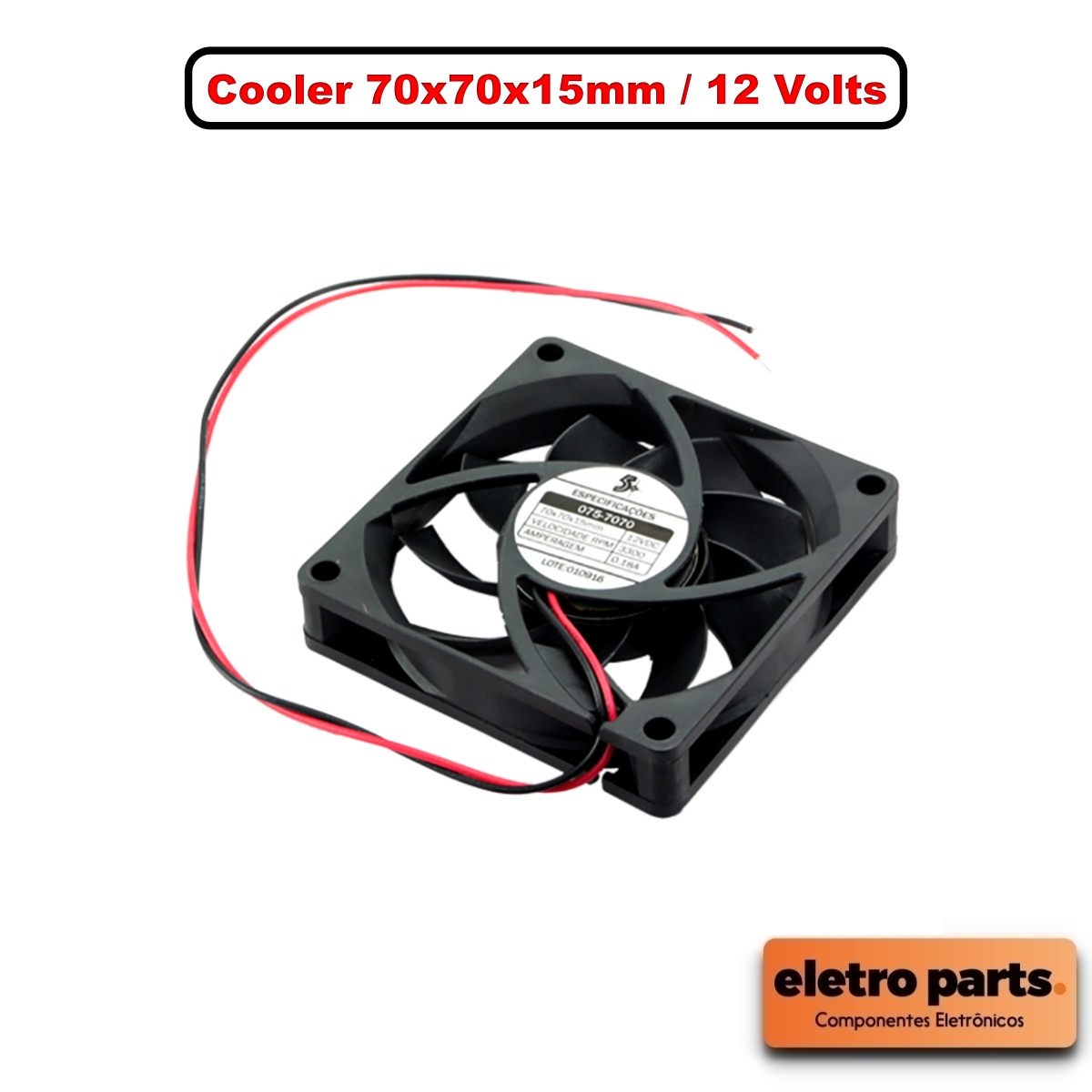 Cooler 70x70x15mm / 12 Volts