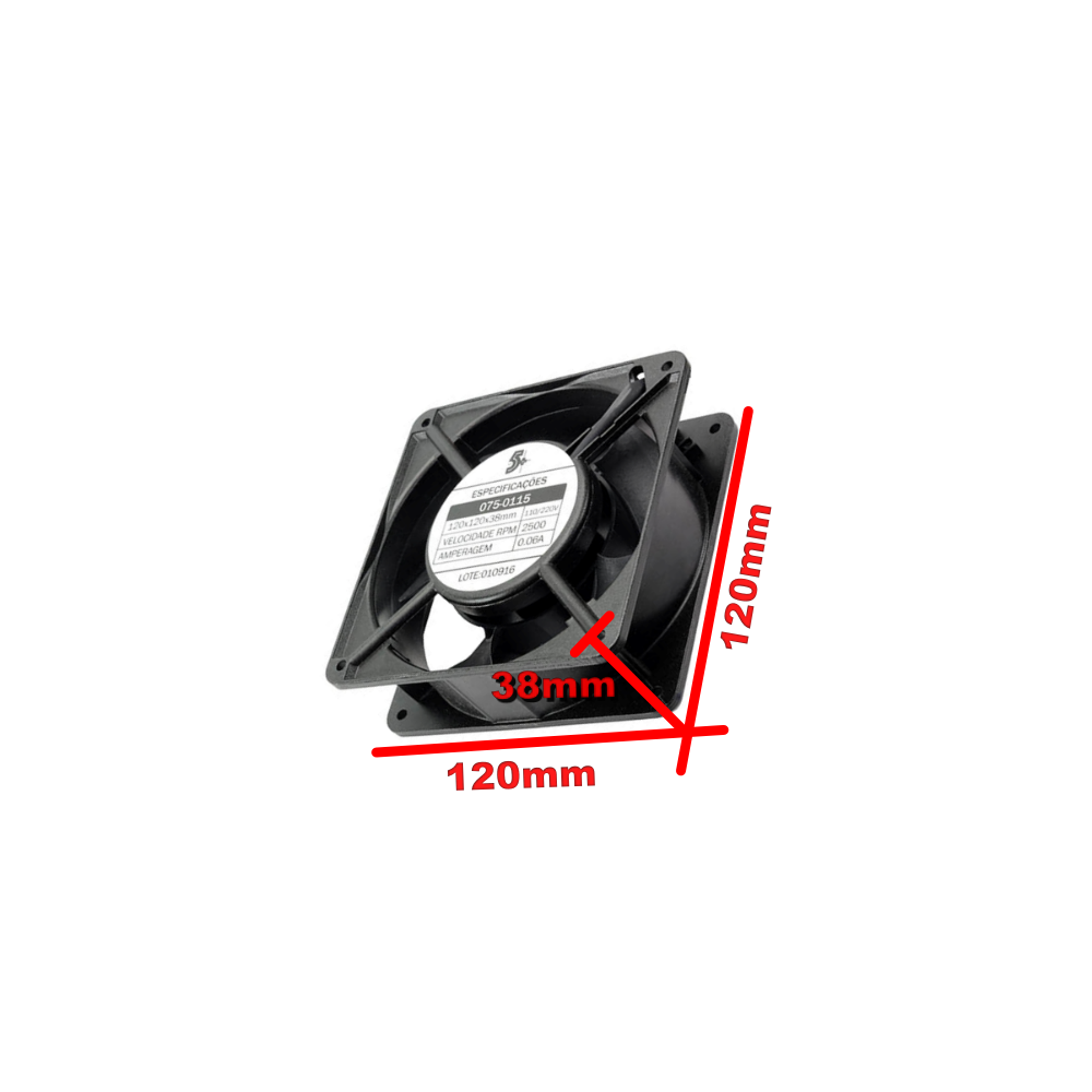 Cooler 120x120x38mm / Bi-Volt (110/220V) - Imagem 3