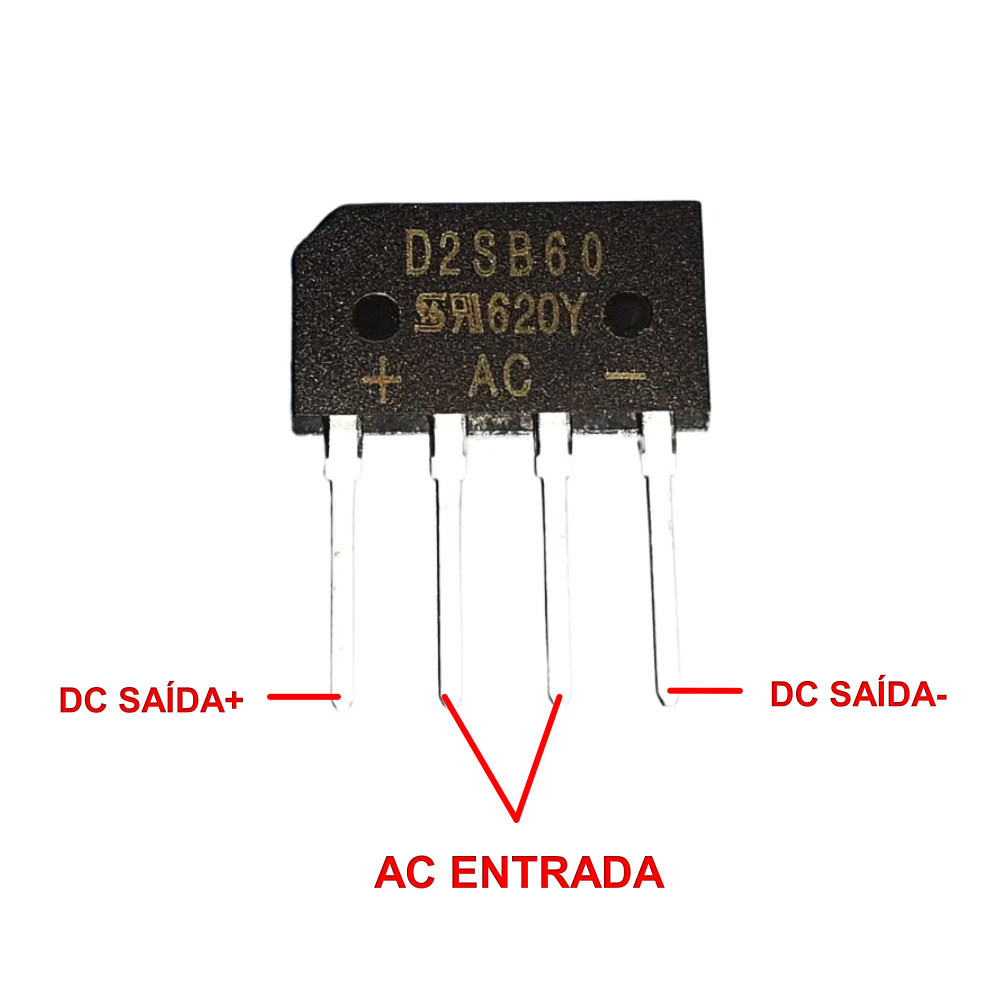 Ponte Retificadora D2SB60A - 1,5A / 600V - Unidade - Imagem 2