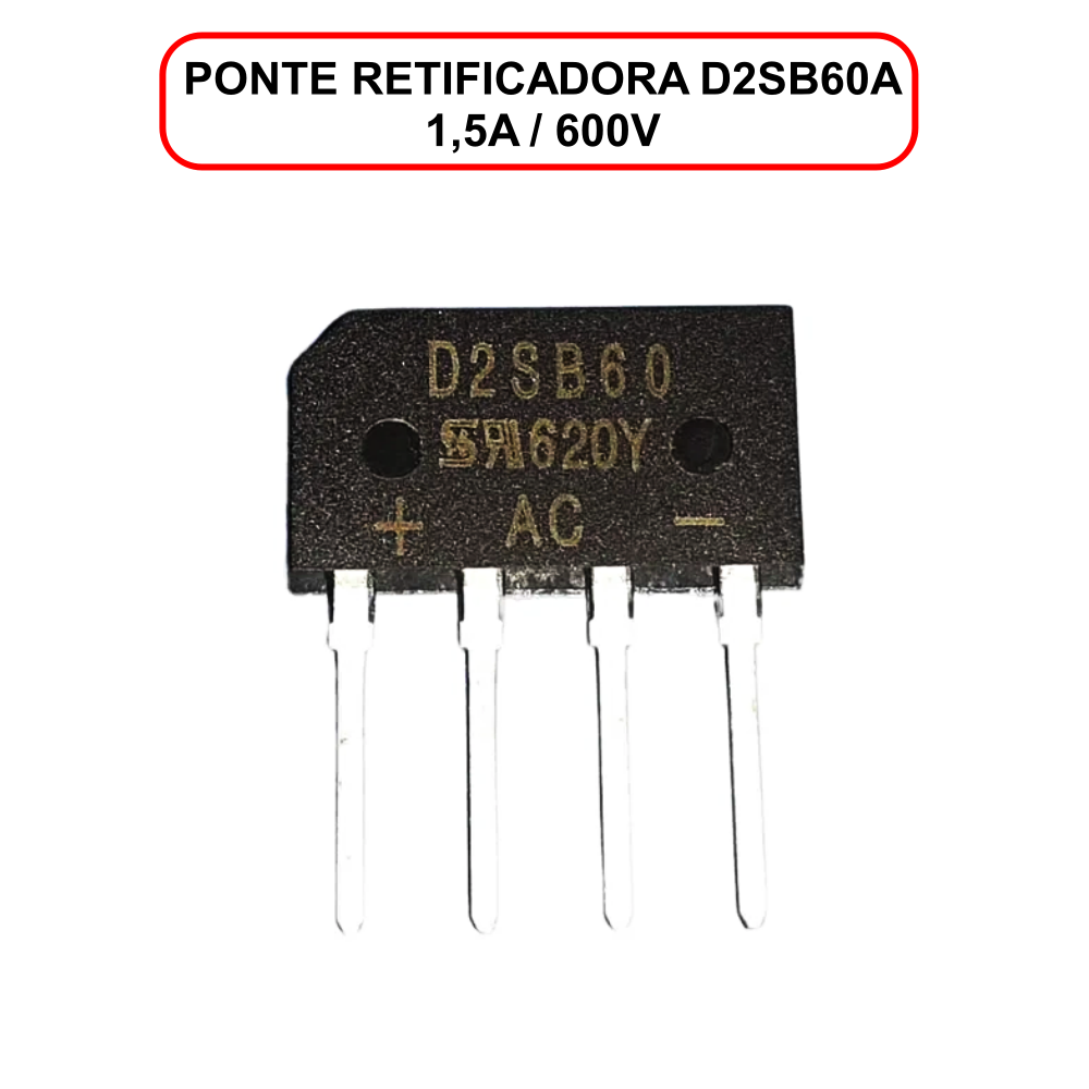 Ponte Retificadora D2SB60A - 1,5A / 600V - Unidade - Imagem 5