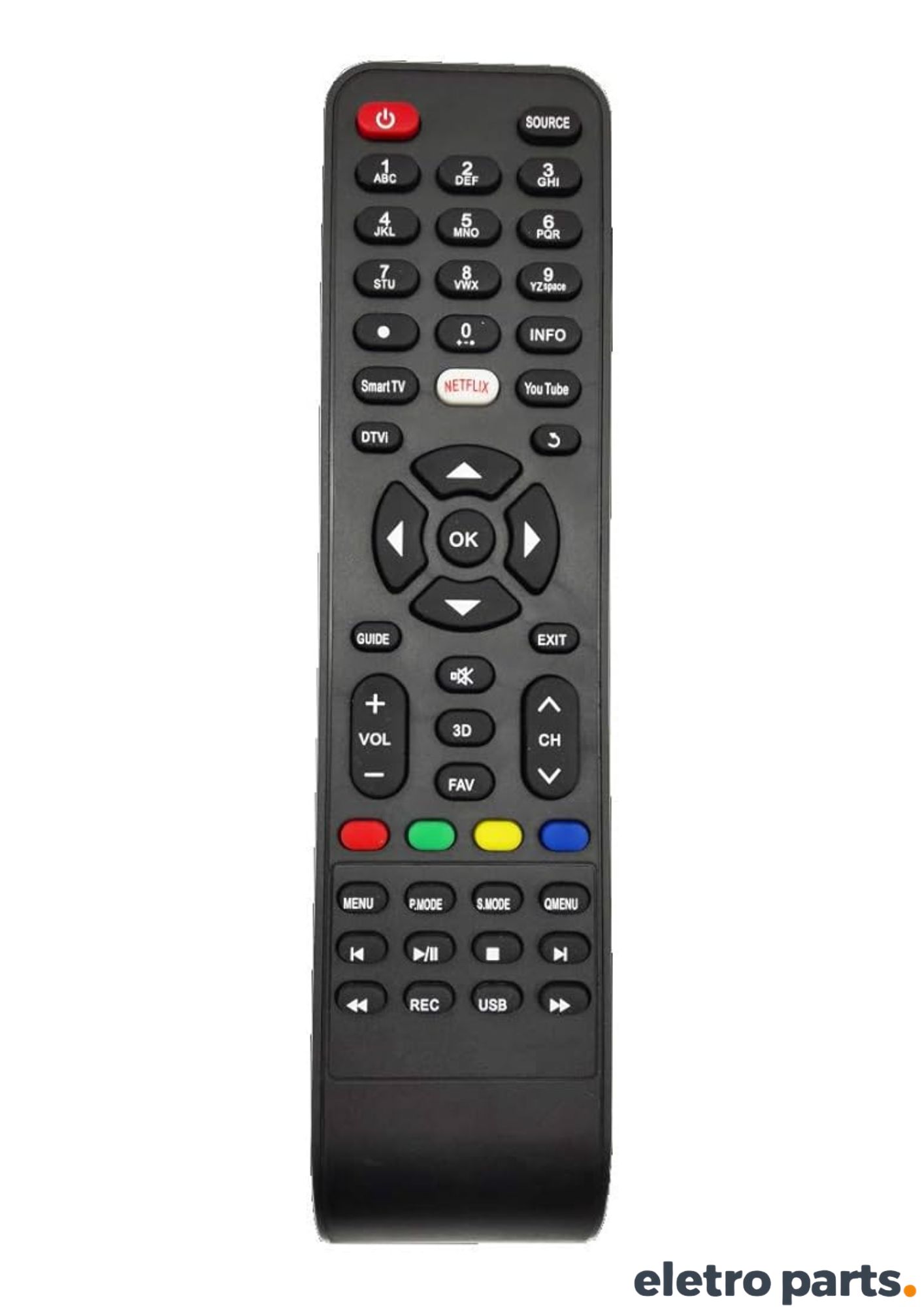 Controle Remoto TV Philco Smart com Tecla Netflix e You Tube