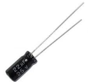 Capacitor Eletrolítico 22uF x 25V 105º – Unidade