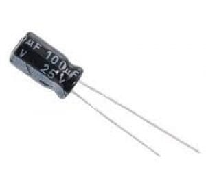 Capacitor Eletrolítico 100uF x 25V 105º - Unidade