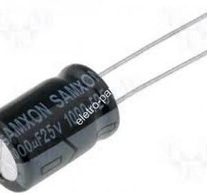 Capacitor Eletrolítico 1.000uF x 25V 105º - Unidade