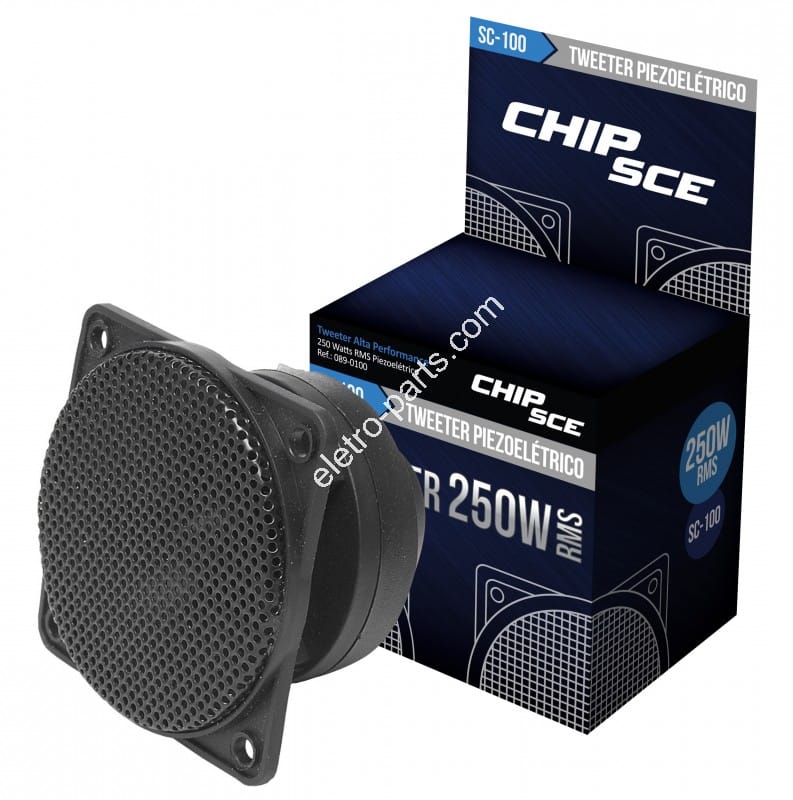 Tweeter Piezoelétrico 2,5" 250 Watts - 6x6cm