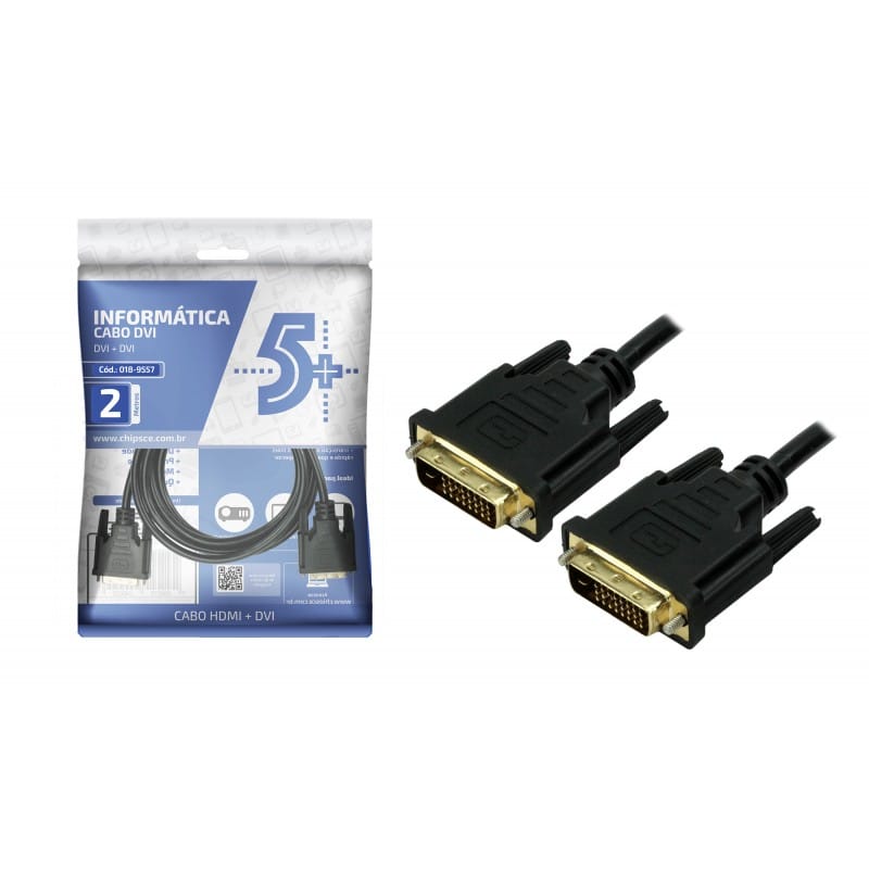 Cabo DVI x DVI 24+1 Pinos com 2 Metros