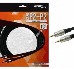 Cabo P2 + P2 Macho com 10 Metros - PIX