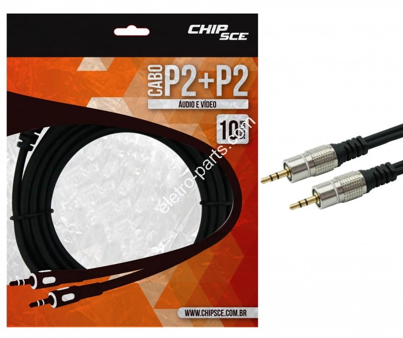 Cabo P2 + P2 Macho com 10 Metros - PIX