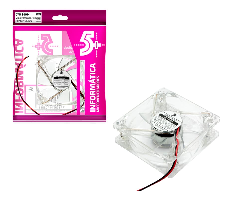 Cooler 80x80x25 / 12V com Led