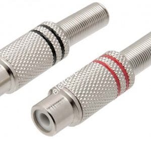 Plug RCA Fêmea para Cabo - Vermelho