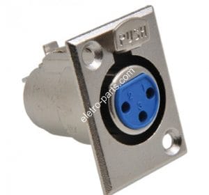 Soquete Cannon Fêmea c/ Trava - Metálico