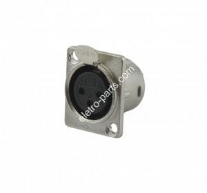 Soquete Cannon Fêmea Metálico - Preto