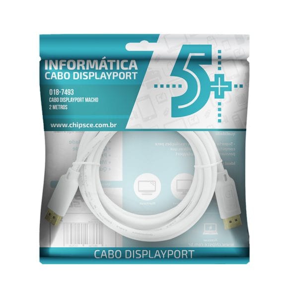 Cabo Displayport Macho x Macho1.2 com 2 Metros - Imagem 3