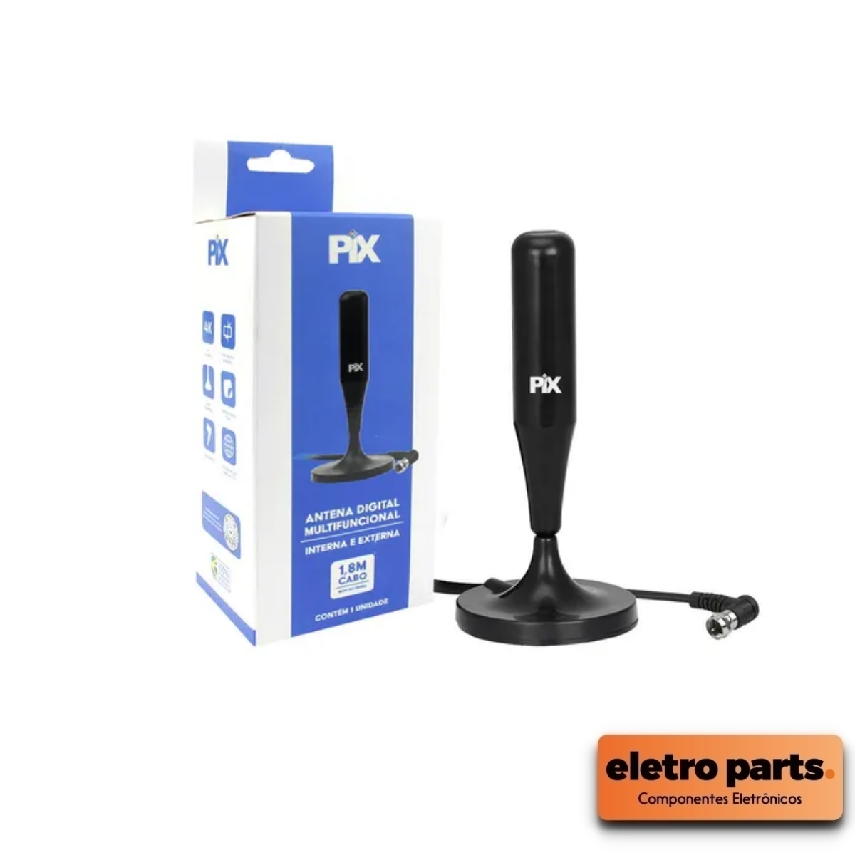 Antena Interna Digital HDTV - 1,80 Metros