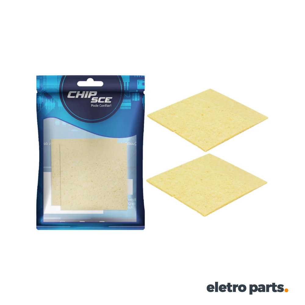 Esponja Vegetal Para Limpeza de Ferro de Solda - Kit com 2 Peças
