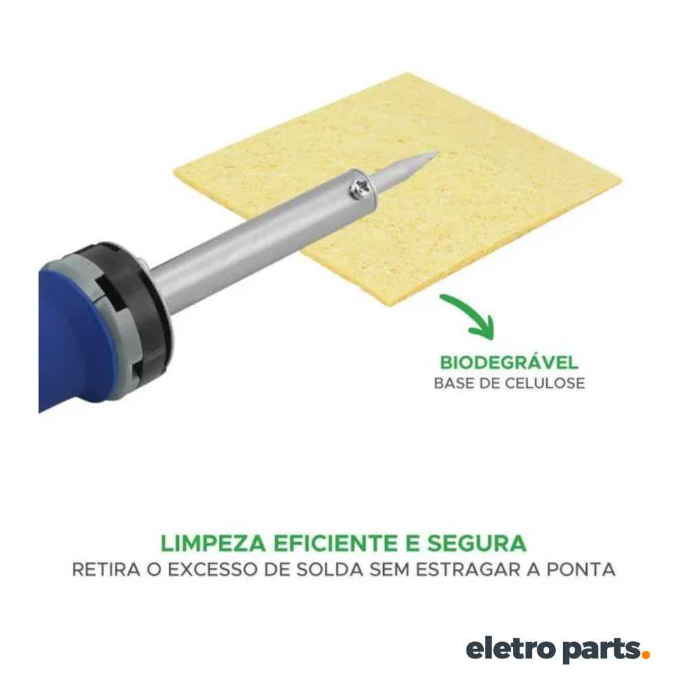 Esponja Vegetal Para Limpeza de Ferro de Solda - Kit com 2 Peças - Imagem 2