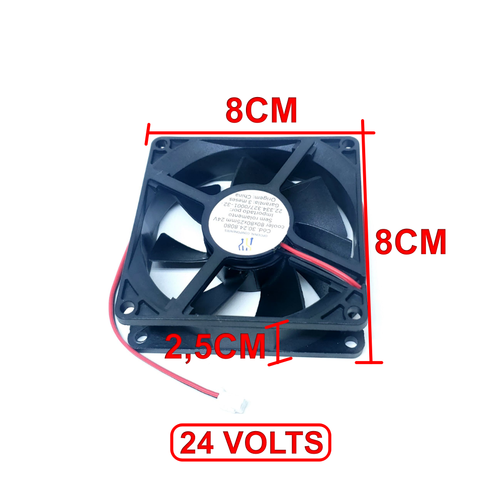 Cooler 80x80x25mm / 24 Volts - Imagem 2