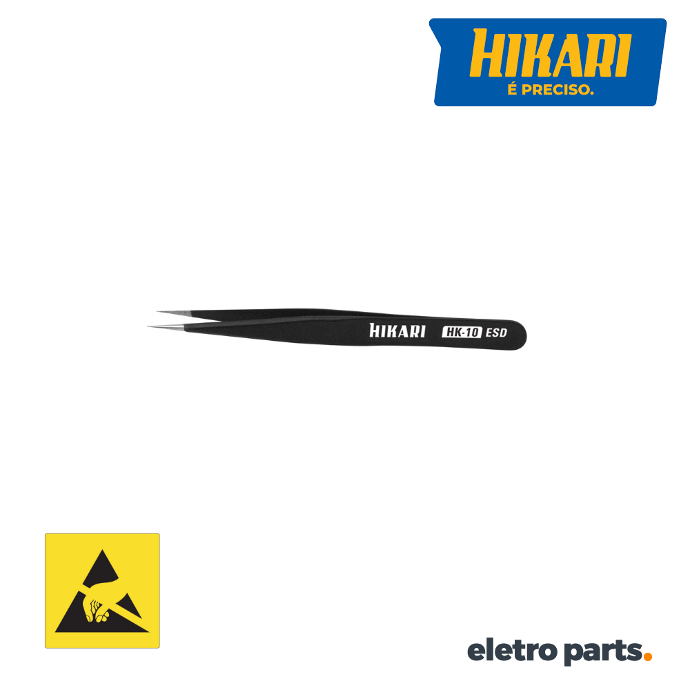 Pinça Antiestática ESD Hikari HK-10 Ponta Reta 110mm