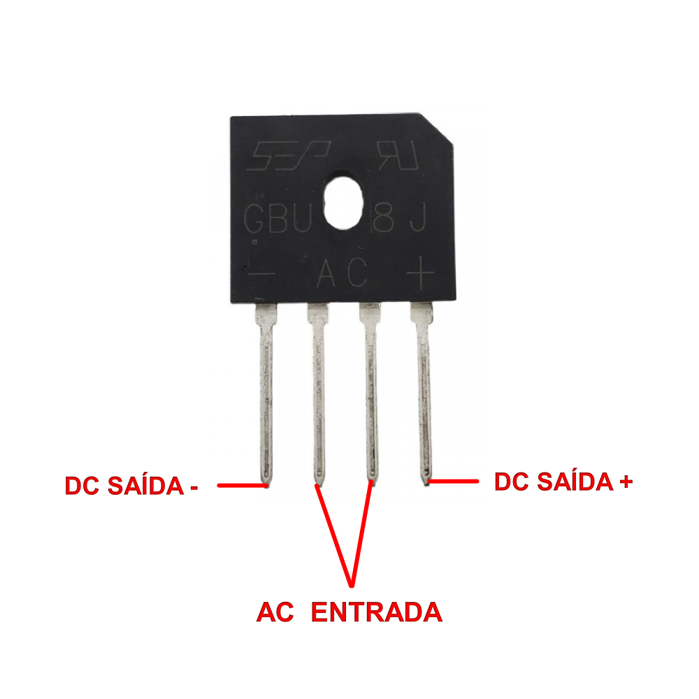 Ponte Retificadora GBU-8J - 8A / 600V - Unidade - Imagem 2